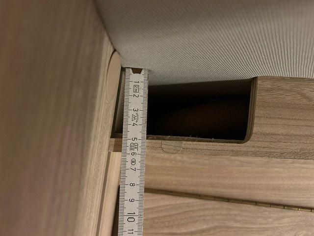 Schlafbereich 100 x 50 mit einer 5° Ecke Abstand zur Wand