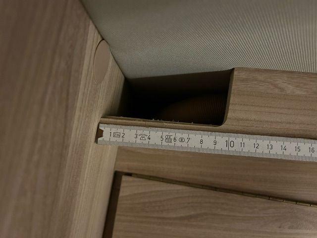 Schlafbereich 100 x 50 mit einer 5° Ecke Länge