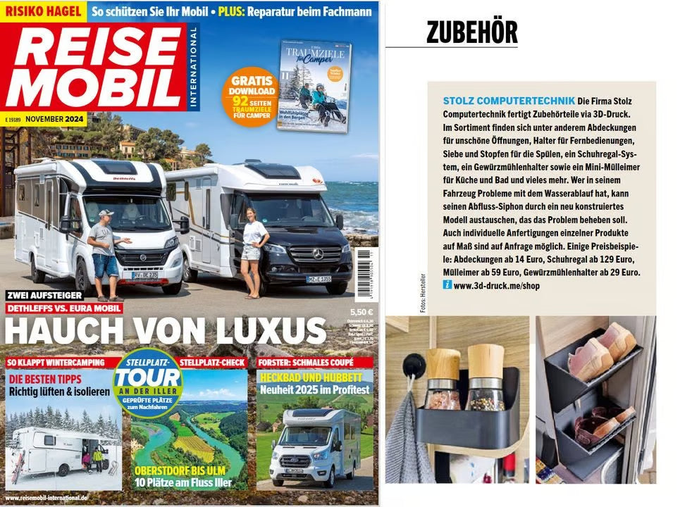 Reisemobil International berichtet: 3D-Druck – Individuelle Lösungen für Camper