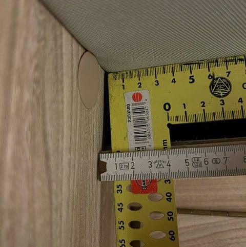 Schlafbereich 100 x 50 mit einer 5° Ecke Maße